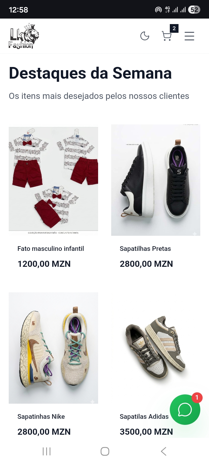 Aplicativo de vendas online